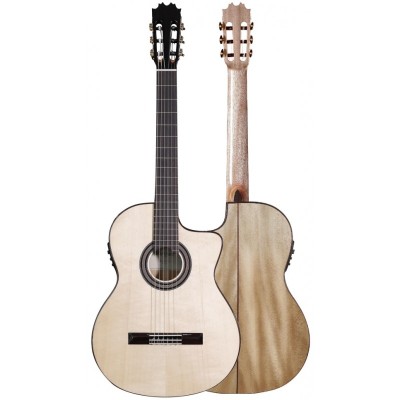 Guitarra Flamenca Segovia MF3 CE blanca de Sicomoro y tapa maciza con Cut Away y Fishman PSY-301