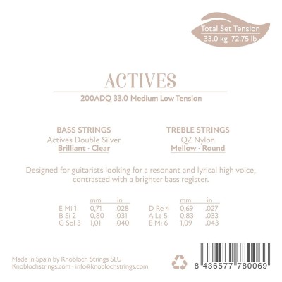 Knobloch Actives QZ Nylon 200 ADQ juego de cuerdas guitarra