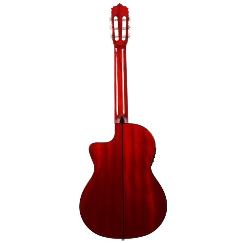 Guitarra Flamenca amplificada José Gómez Roja F80-R-EQ con previo Joyo con funda incluida 10mm