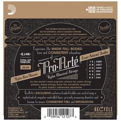 D´Addario EJ46 Pro-Arté Juego de Cuerdas Guitarra Clásica-Flamenca. Pack