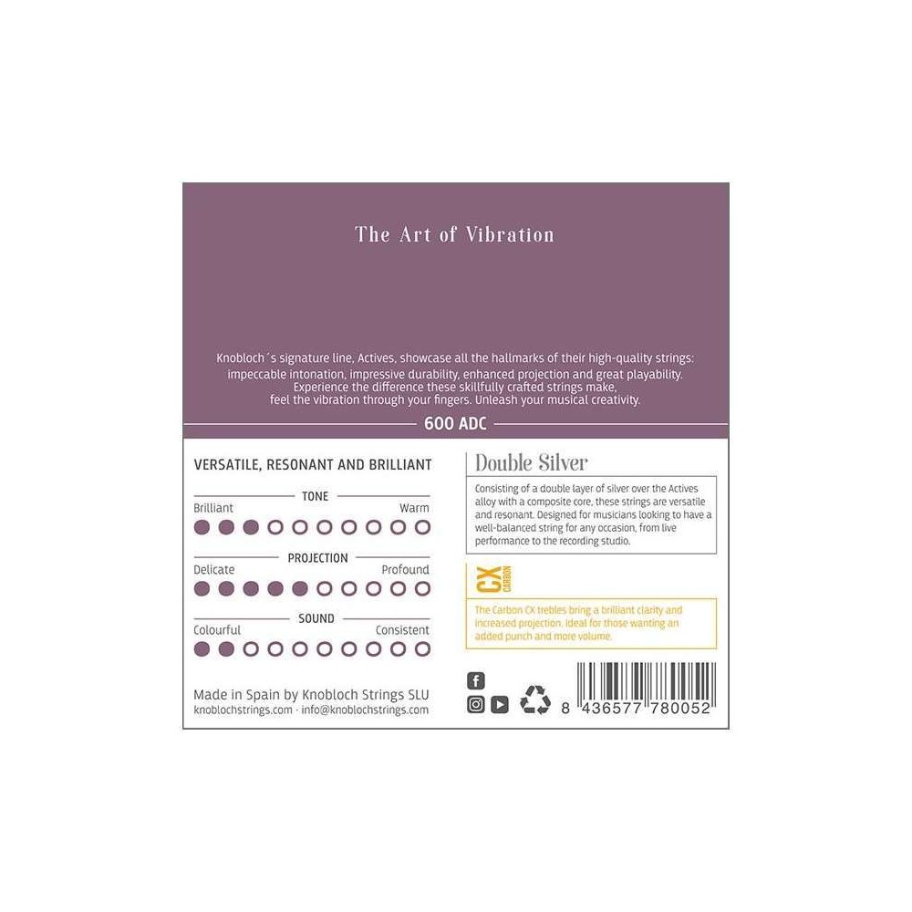 Knobloch Actives CX Carbon 600 ADC Juego de Cuerdas Guitarra