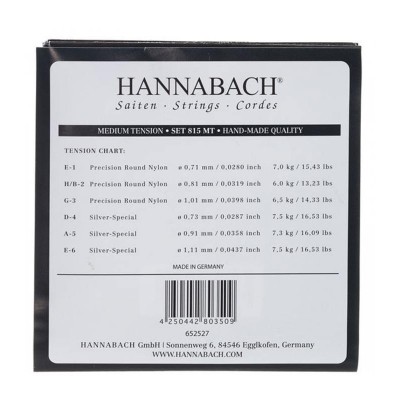 Hannabach 815-MT Juego de Cuerdas para Guitarra