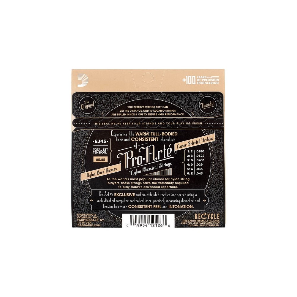 Corde Per Chitarra Classica D'Addario EJ45 | Tensione Standard Pro Arté | Set Per Chitarra Classica