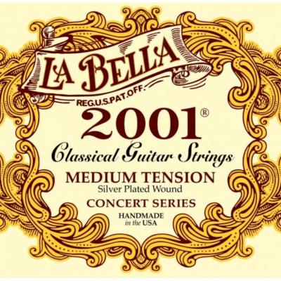 La Bella 2001 Tensión Media para Guitarra Clásica Juego de Cuerdas