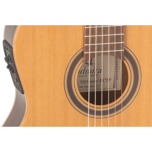 GUITARRA CLÁSICA ADMIRA VIRTUOSO ELECTRIFICADA FISHMAN CUERPO ESTRECHO CUTAWAY SERIE CONSERVATORIO